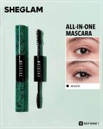 ریمل دوسر ضدآب حجم دهنده و بلندکننده مژه مدل ALL-IN-ONE VOLUME AND LENGTH MASCARA SHEGLAM - Image 3