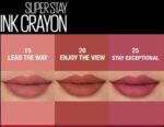 رژلب مدادی میبلین سری سوپر استی  فرانسوی  Super Stay Ink Crayon Lipstick - Image 4